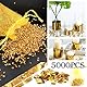 TOAOB 5000 Stück 3 mm Gold Acryl Kristalle Diamanten Tischstreuer Konfetti Klare Strasssteine für Tischdekoration Hochzeit Braut Dekoration Vasenperlen