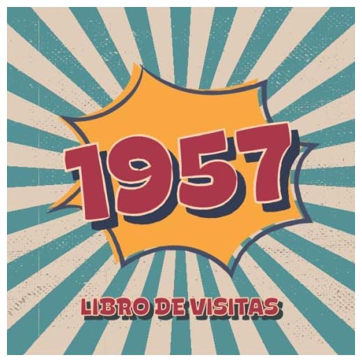 1957 Libros de Visitas: Libro de visitas para fiestas de cumpleaños de estilo retro para que la familia y los amigos inserten saludos y mensajes | 100 páginas | Vol 3