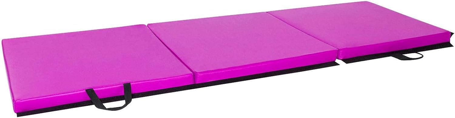 NC 6'x2'x2 Tri-fold Gymnastics Yoga Mat with Hand Buckle Purple : Everything Else