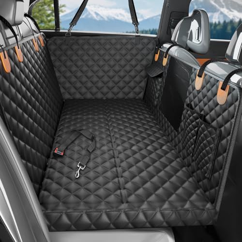 Extensor de asiento trasero para perros, funda de asiento de coche para asiento trasero, parte inferior dura, hamaca impermeable para perro, protector de asiento trasero, cama de viaje para perros de