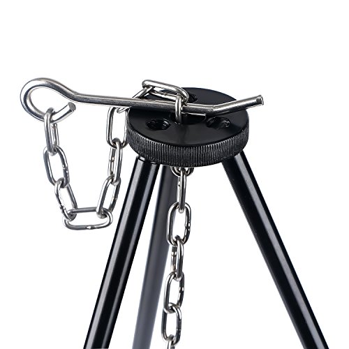 Camping Tripod Campfire Cooking Dutch Oven Tripod Mini Adjustable Grill Tripod Cooker Campfire Grill Stand Tripod Grilling Set Cooking Lantern Tripod Hanger with Storage Bag for Outdoor Activities - Thumbnail 3