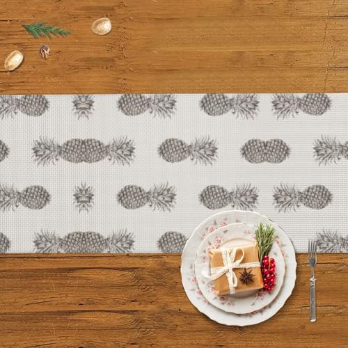 Chemin de table ananas lavable pour protéger et décorer la table de salle à manger - 6
