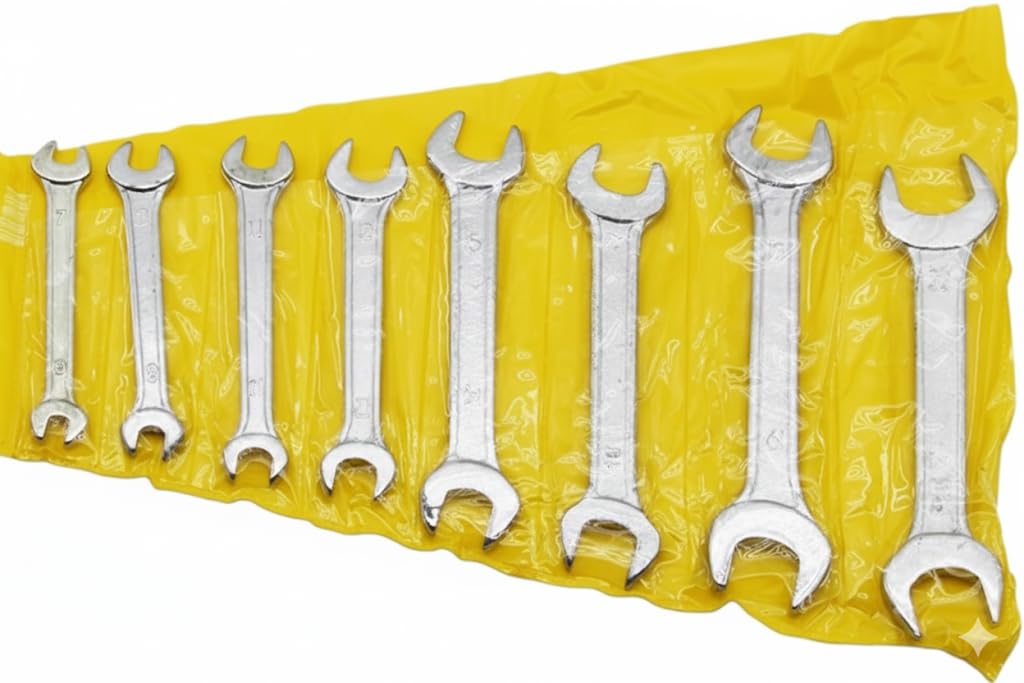 8 Parça Anahtar Takımı Seti Ağzı Açık Çift Taraflı 6-22MM 6X7-8X9-10X11-12X13-14X15-16X17-18X19-20X22 Araba Motorsiklet Bisiklet Tamiri Somun Sıkma Aparatı İngiliz Anahtarı