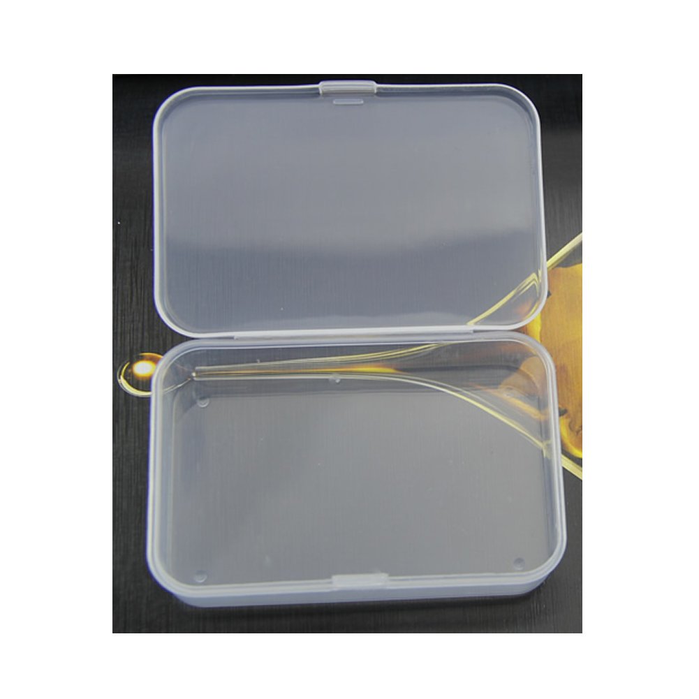 Feamos Plastic Transparent Storage Box Case with Lid Collection Container Pack of 2