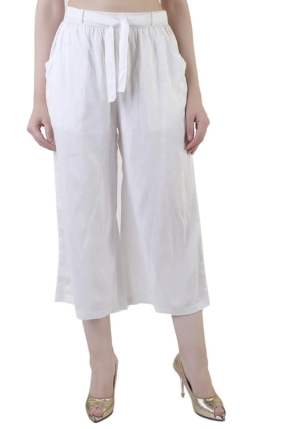 tnq Women's Rayon Capri Culottes Short Trousers (Waist size upto 28" to 38")-picture-37