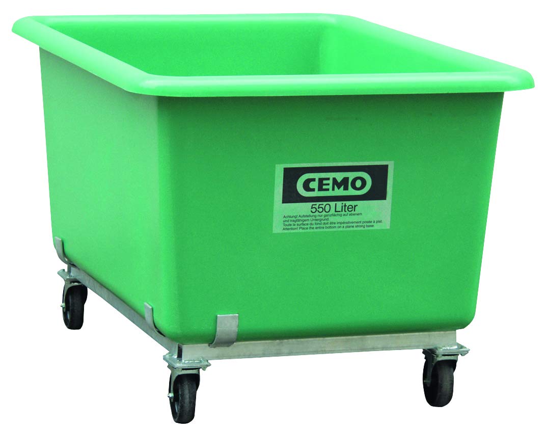Bac de manutention ou trempage en polyester sur roulettes 400 l vert