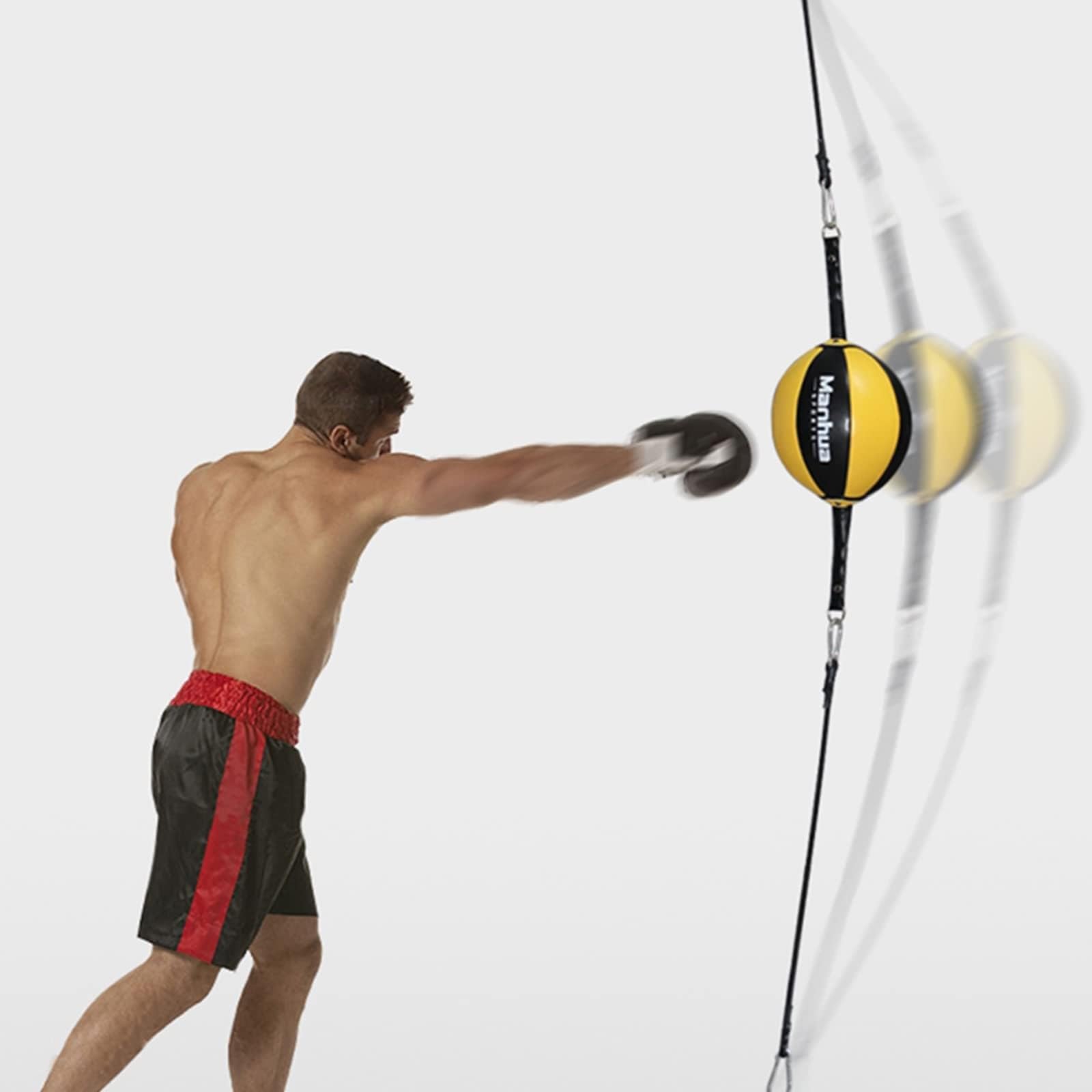 Sacco da boxe silenzioso per porta, sacco a doppia estremità e palla da boxe per riflessi per telaio della porta, soffitto e pavimento, palla antistress da appendere per fitness e ventilazione, sacc