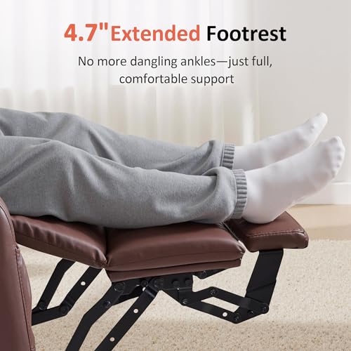 Image of MCombo Large Power Lift Recliner Chair with Massage and Heat for Tall Elderly People, 3 Positions, Cup Holders, and USB Ports, Faux Leather 7516 (Large, Light Brown)