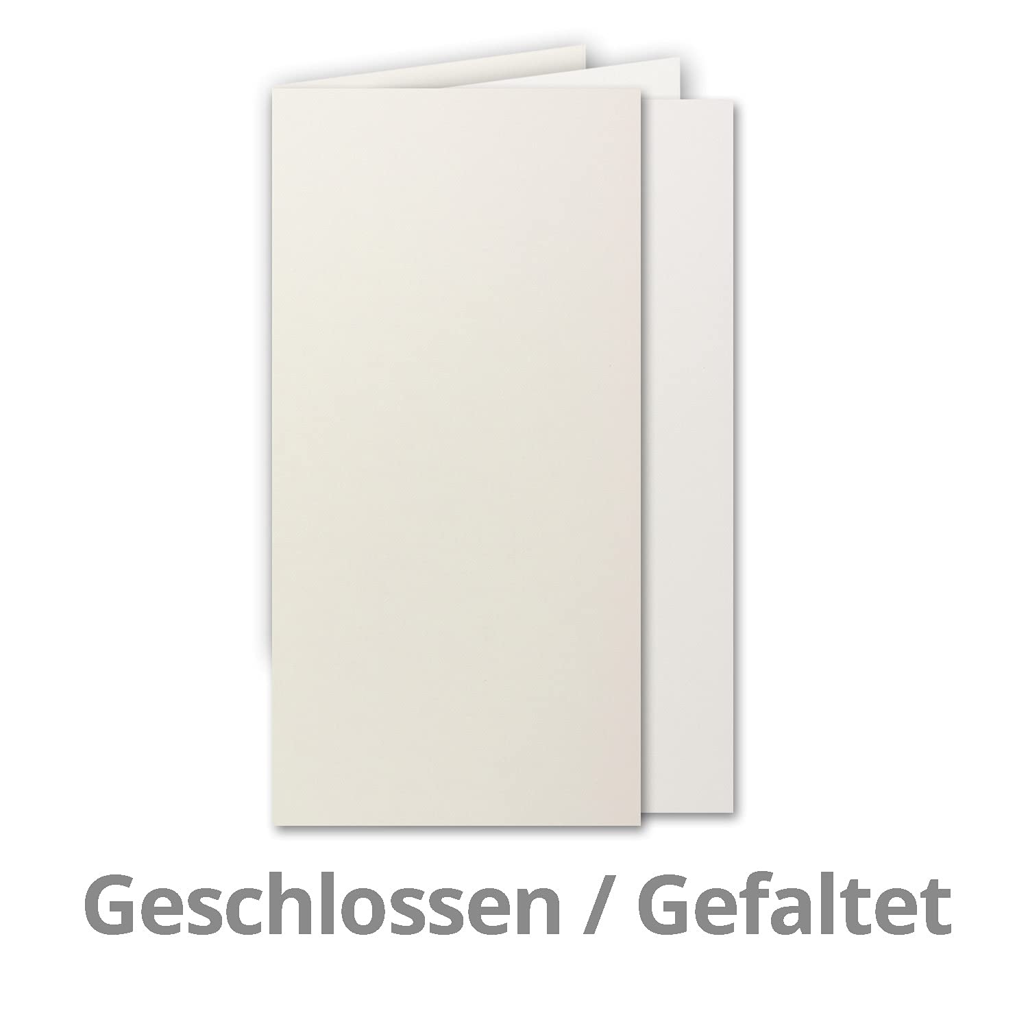 250x Kartenpaket DIN Lang mit Doppelkarten, Umschlägen und Einlegeblätter Cremeweiß - Faltkartenset ideal für Einladungen und Karten basteln