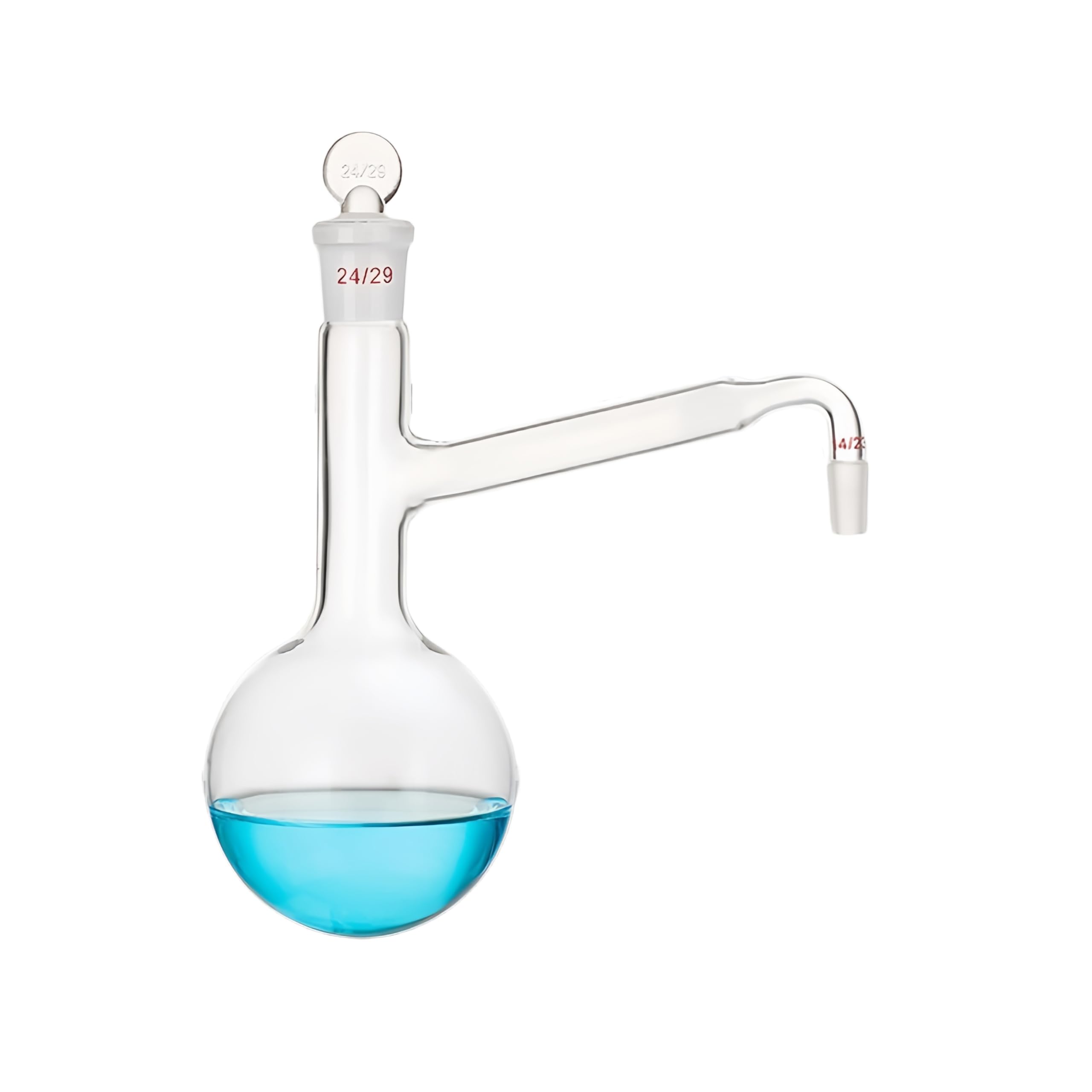 Glas-Destillierkolben mit Rundboden und Gewinkeltem Seitenarm-24#14# 250ml