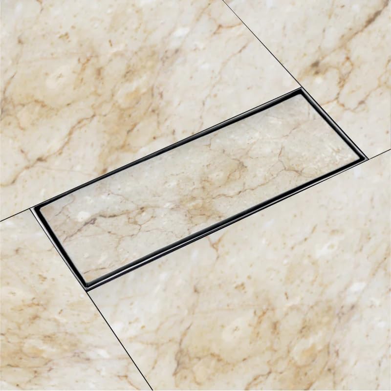 Ruhe® Tile Insert Shower Drain Channel | 32 x 4 Inches Waste Water Floor Drain for 13mm Tile | 304 Stainless Steel Invisible Shower Drain Channel | Drain Channel with Cockroach Trap and Side Hole (B08L3KR9HM) Amazon Price History, Amazon Price Tracker