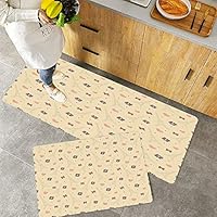 Strand-Küchenmatten-Set Mit Kokospalmen-Motiv – 40,6x61 Cm + 40,6x119,4 Cm, Rutschfeste Unterseite, Wasserabsorbierend