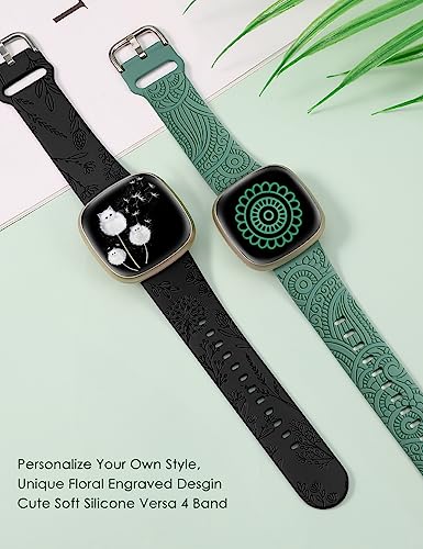 TOYOUTHS 2 Packs Floral Compatible with Fitbit Versa 4/Versa 3/Sense 2/Sense Straps - Image 2