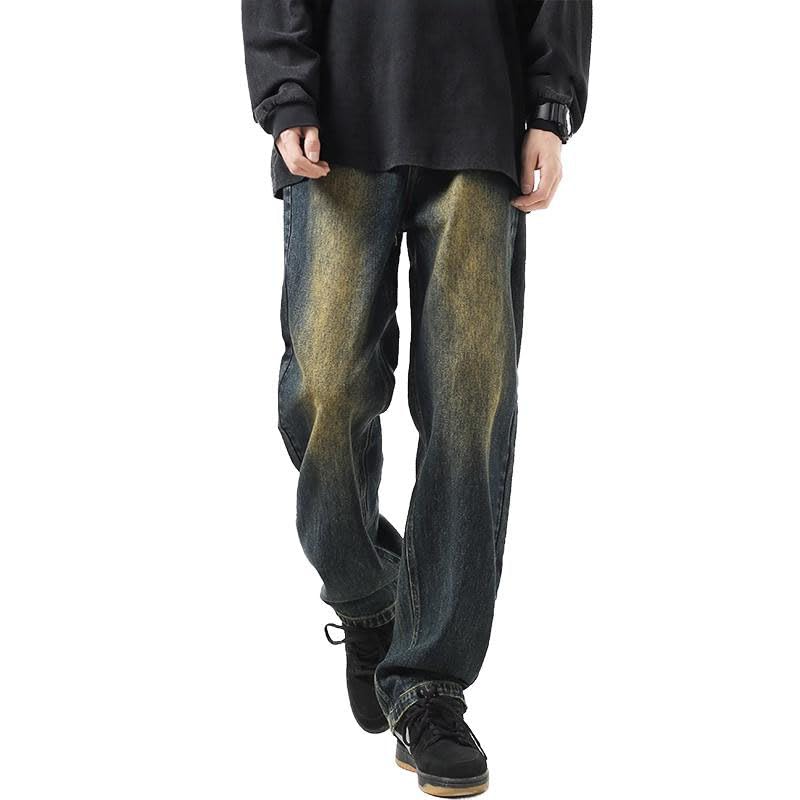 Men's American Vintage Jeans Spring Autumn Loose Straight Casual Long Pants4