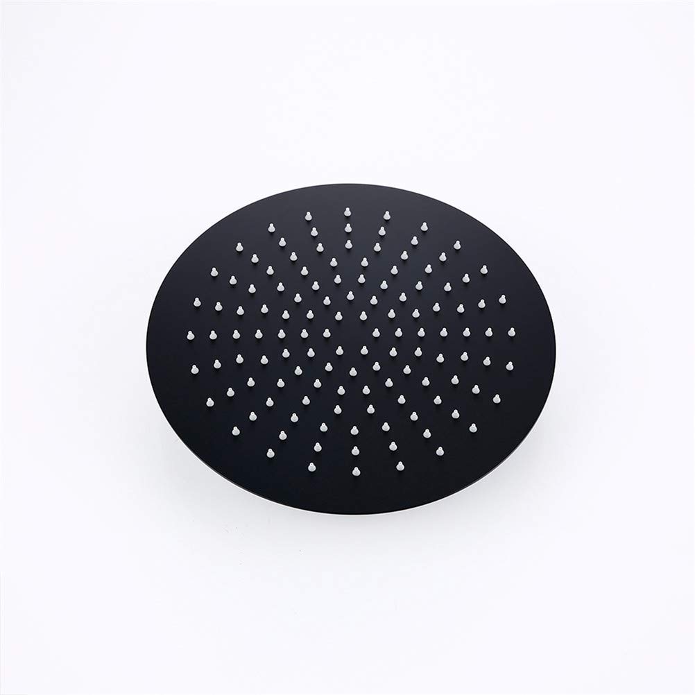 Set Rubinetto Doccia termostatico per Bagno, Nero/Cromo, Rubinetto a Pioggia, Miscelatore deviatore in Ottone, doccetta Manuale, soffione Doccia da 8-12" a Parete A.Black-8 inch