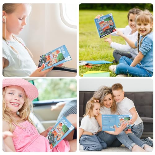 Image of ASTARON Magnetic Puzzles,48 Pieces Vehicle Toddlers Learning Travel Toys | Folding puzzle book, each book contains 3 scenes, 3 difficulty levels, advanced puzzle book, easy to store, educational toy
