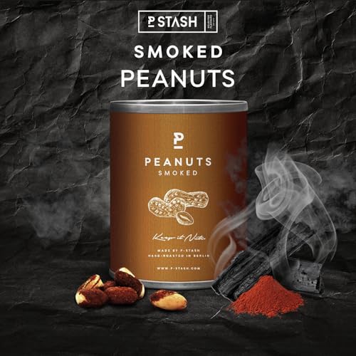 P-STASH Erdnüsse mit Rauch-Geschmack, Smoked Peanuts 3x60g, fettfreie Trommelröstung, Nussmischung mit einzigartigen Gewürzkombinationen, Premium Nuts made in Berlin