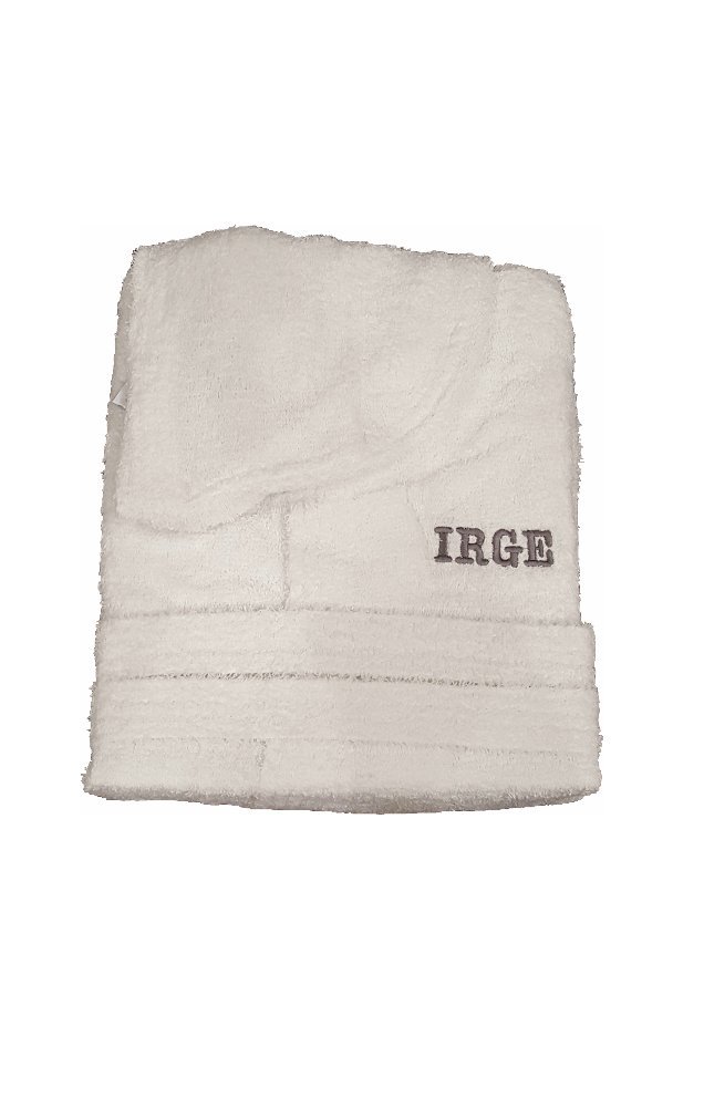 Irge Albornoz con capucha de rizo 100% algodón, color liso para hombre y mujer, unisex (XL, blanco)
