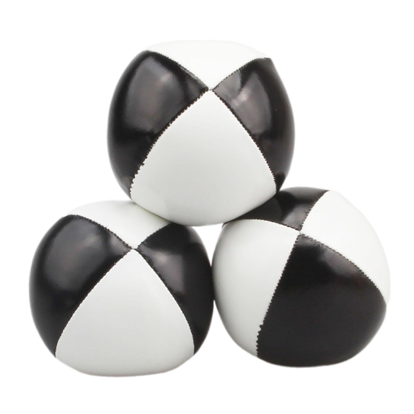 Set di 3 Palline da per Principianti E Professionisti, in Morbido Materiale PU, con Custodia Facile da Riporre. Adatto per L'allenament, Nero Bianco