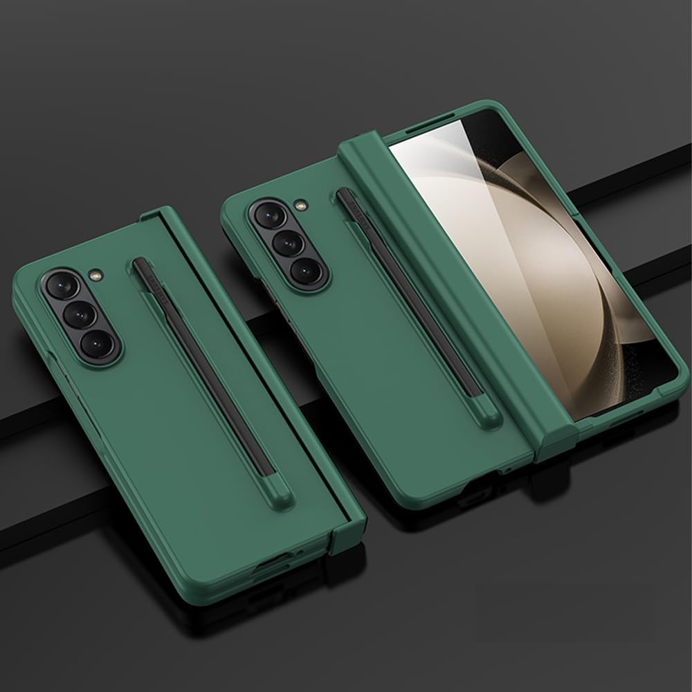 Coque antichoc Samsung Z Fold 5 verte anti-rayure protégeant la charnière - 8