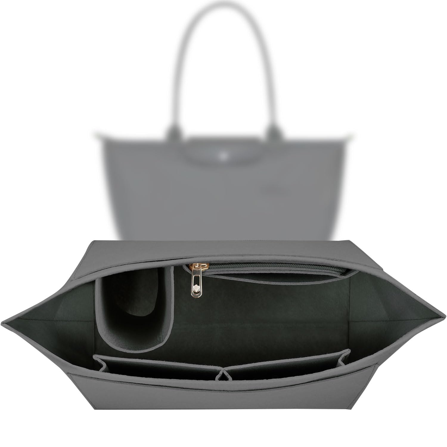 Sunshine smile Organizer für Longchamp Tasche,Organizer für Longchamp Pliage S,Tascheninnenorganizer,Taschenorganizer,Multi-Pocket Felt Handbag,Filz Taschenorganizer mit Mehreren Taschen