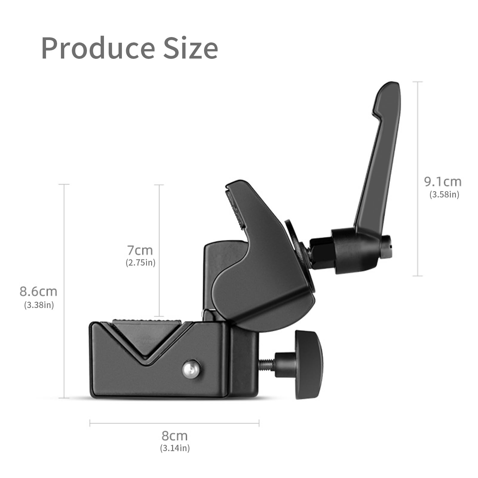 Professionelles Fotostudio-Klemmen-Set mit 1,6 cm Bolzen und 5,3 cm Backenkapazität für Kamera-Beleuchtungshalterungen