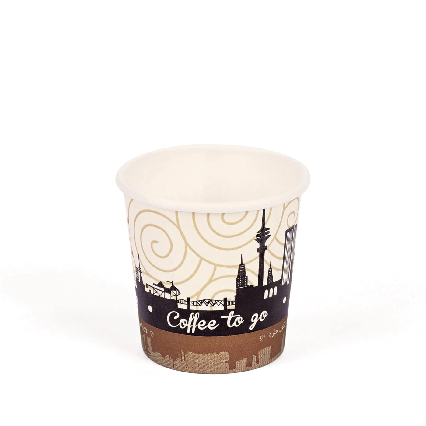 Khaleej Pack [50 Cups] Disposable Paper Cup 4 oz Printed Coffee to Go Durable Hot/Cold Beverage Cup for Coffee, Tea, Gahwa, Water