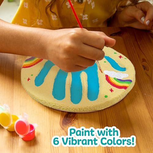 Made By Me! Sand Dough Sculpt & Paint Creations! Mold Your Own Hand Print Stone, DIY 7-inch Handprint Stone Kit, Mess-Free Stepping Stones, Staycation Activity, Keepsake Gift for Kids Ages 4+ by Made By Me - Image 6