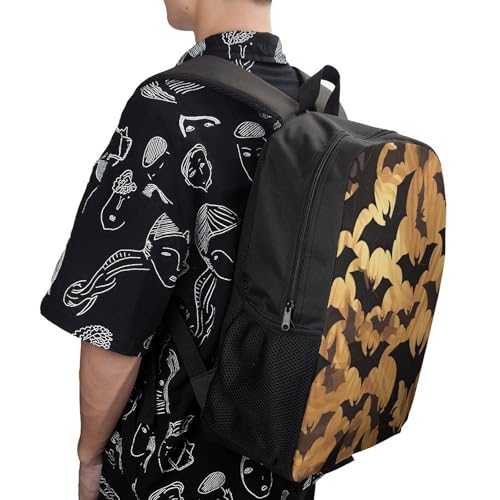 Bats Halloween Backpack Simple Leisure Travel Backpack Outgoing Daypack 17 Inch4