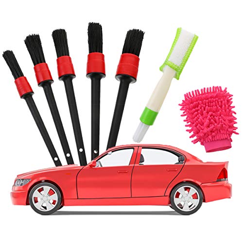 Car Detailing Brushes Washing Set, Car Wash Mitt Air Vent Cleaner, Automotive Detail Brushes for Cleaning Auto Wheel Car Motorcycle Interior Engine, Self-Service car wash Set - Thumbnail 6