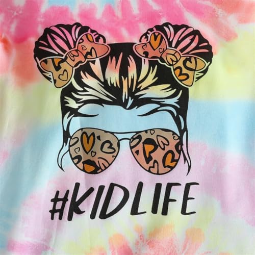 Image of OLMRJKD Kids Toddler Girls Clothes Figure Graphic Drop Shoulder Top Pullover Spotted Print Pants Fall Winter Outfit Set