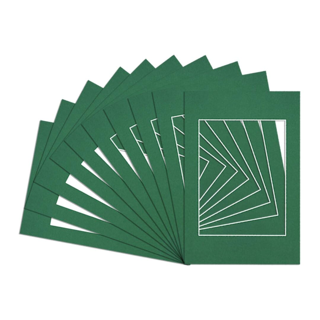 Procut Global 7x5" Emerald Picture Mounts to Fit 5x3.5" Aperture - Precision Cut Cardboard Photo Mount - Ideal for Frames, Prints, Artwork & Certificates - Sizes & Colours Available - 20 Pack