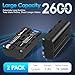 Artman NP-F550 Battery 2-Pack and Wall Charger for Sony NP F550, F530, F970, F960, F770, F750, F330, CCD-SC55, TR516, TR716, TR818, TR910, TR917 Camera, CN-160, CN-216 LED Video Light (2600 mAh)