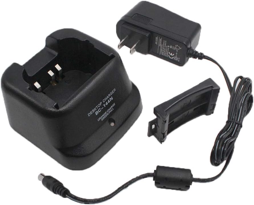BC-144N Rapid Charger Compatible with ICOM IC-A6 IC-A24 IC-F30GT IC-F30GS IC-F40GT IC-F40GS IC-F3GT IC-F3GS IC-V8 Radio BP-209N BP-210N BP-222N Battery