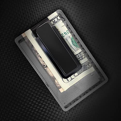 M-Clip Aluminum Blackout Money Clip - Cash And Credit Card Holder For Men - Minimalist Slim Wallet Alternative #TOP4