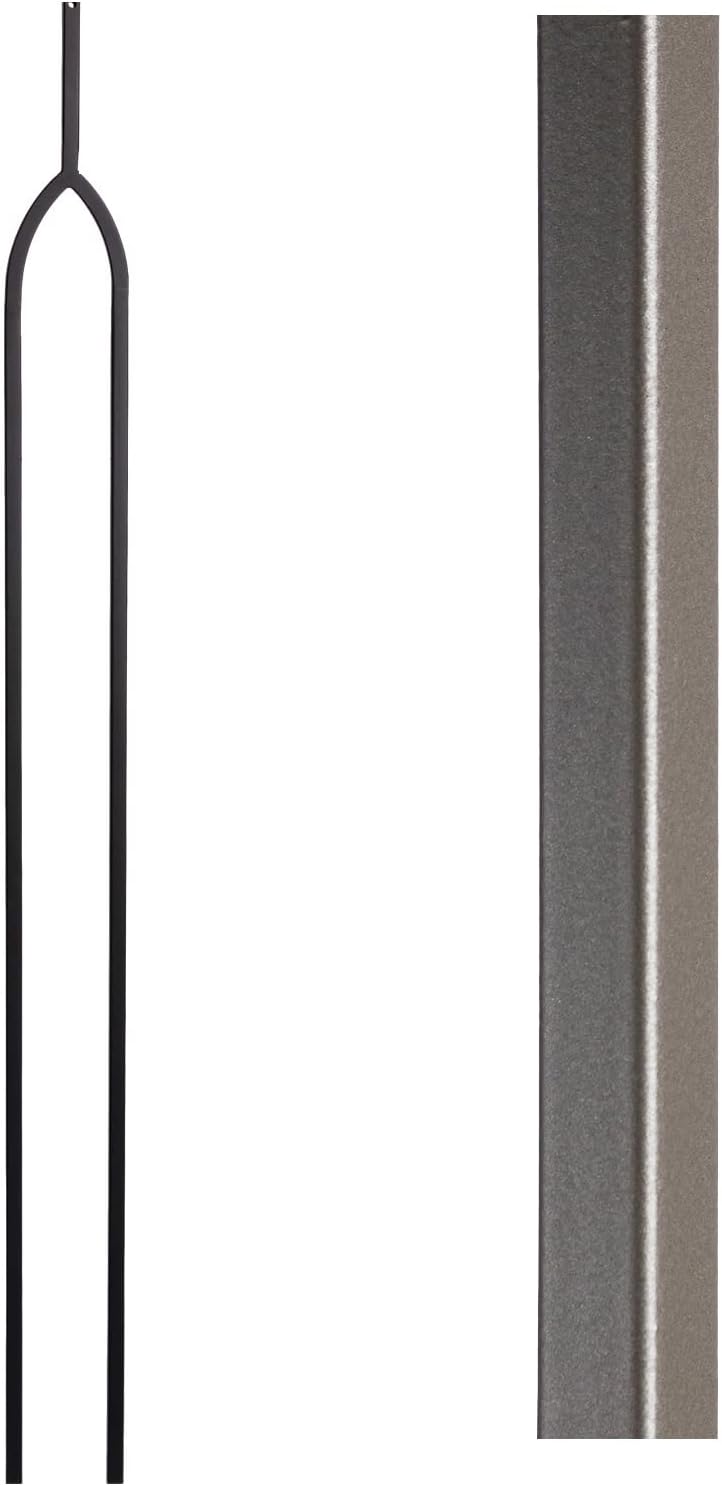 Ash Grey - 16.6.13 Scalloped Rectangle Hollow Iron Baluster for Staircase Remodel