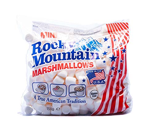 Rocky Mountain Mini Marshmallows, extra kleine, traditionell amerikanische Süßigkeiten aus Schaumzucker zum Grillen, Backen und Kochen, 3 x 150g