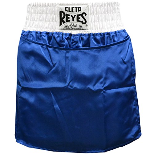 CLETO REYES Women's Satin Boxing Skirt Trunks - Small - Blue/White