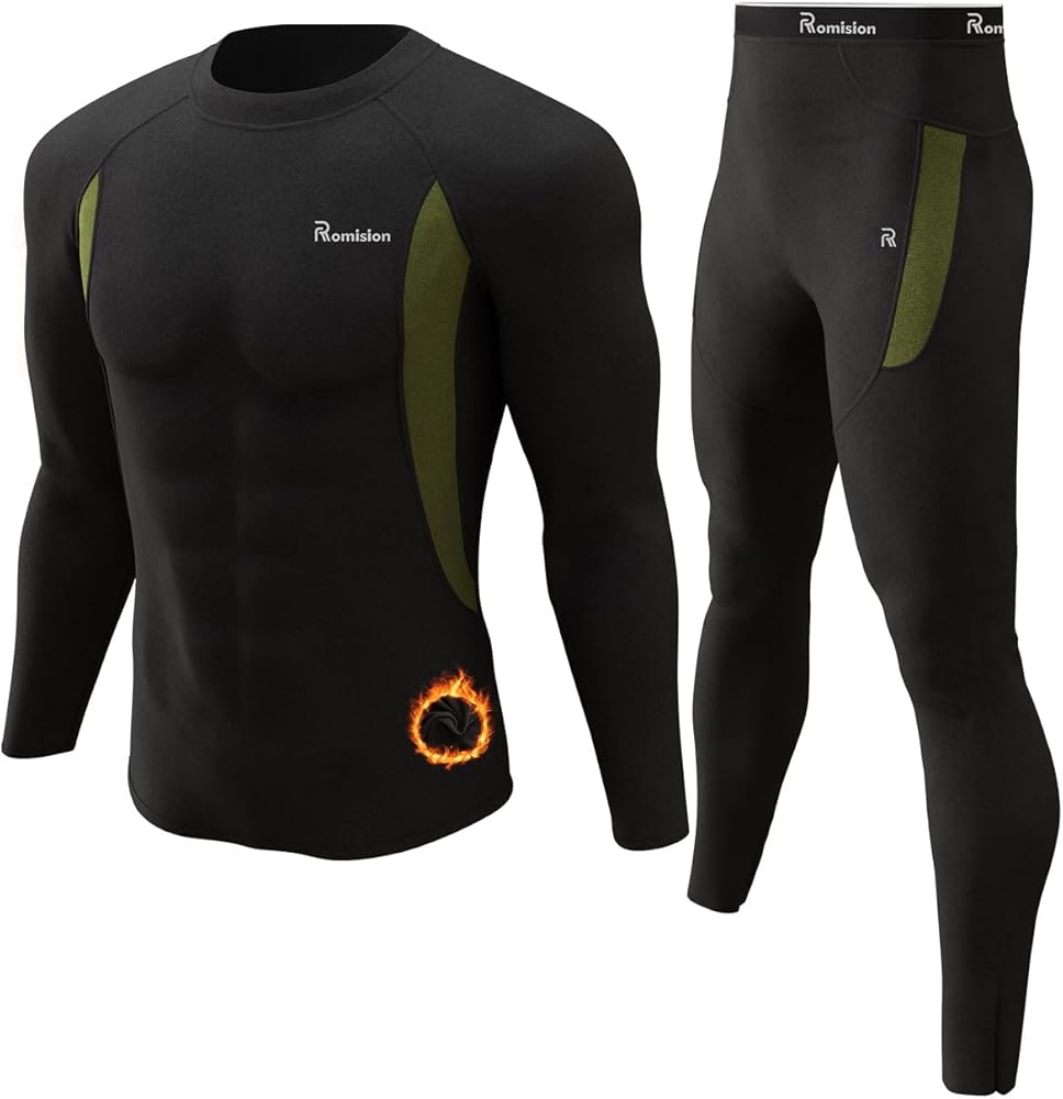Romision Men's Thermal Underwear Set for Cold Weather