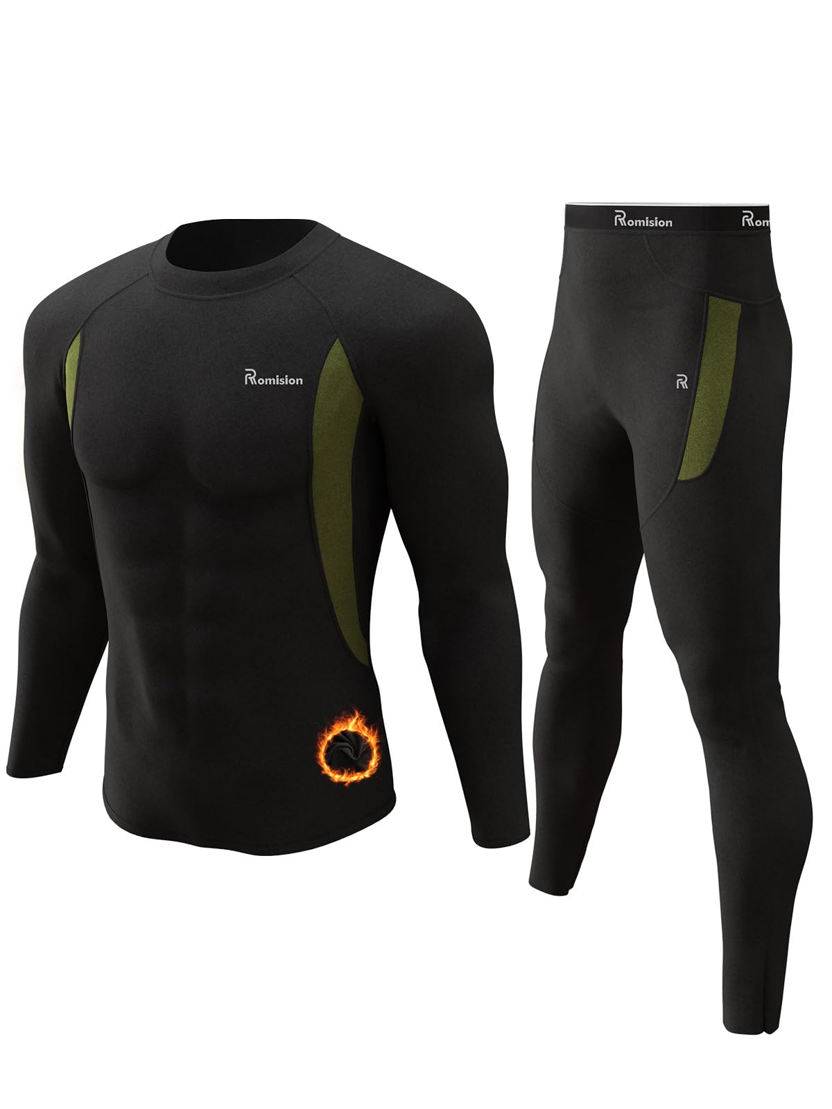 romision Thermal Underwear for Men Long Johns Thermals Top and Bottom Set Base Layer for Cold Weather