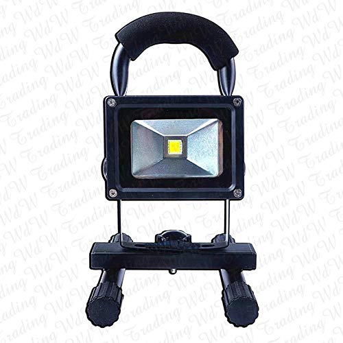 WDW LED Floodlight Work Rechargeable 10W Light Outdoor Cool White 5 Colours Black