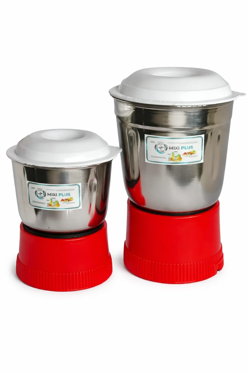 Professional Mixer Grinder jar 800 ml With Chutney Jar 450 ml, Stainless Steel Jars with White Lids, Red Base, Kitchen Appliance-image-48
