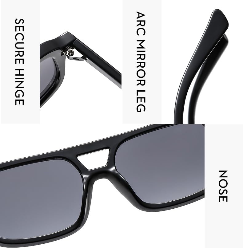 Molerfo Retro Aviator Sunglasses - Trendy Wide Polarized Tortoise Sunglasses for Women & Men - Cheap UV Protection4