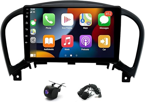 Android 13 Double Din Car Stereo Radio Compatible with Nissan for Juke 2010-2014,9 Inch Touch Screen 2G+32G Wireless Carplay/Android Auto GPS Navigation Bluetooth FM WiFi Mirror Link
