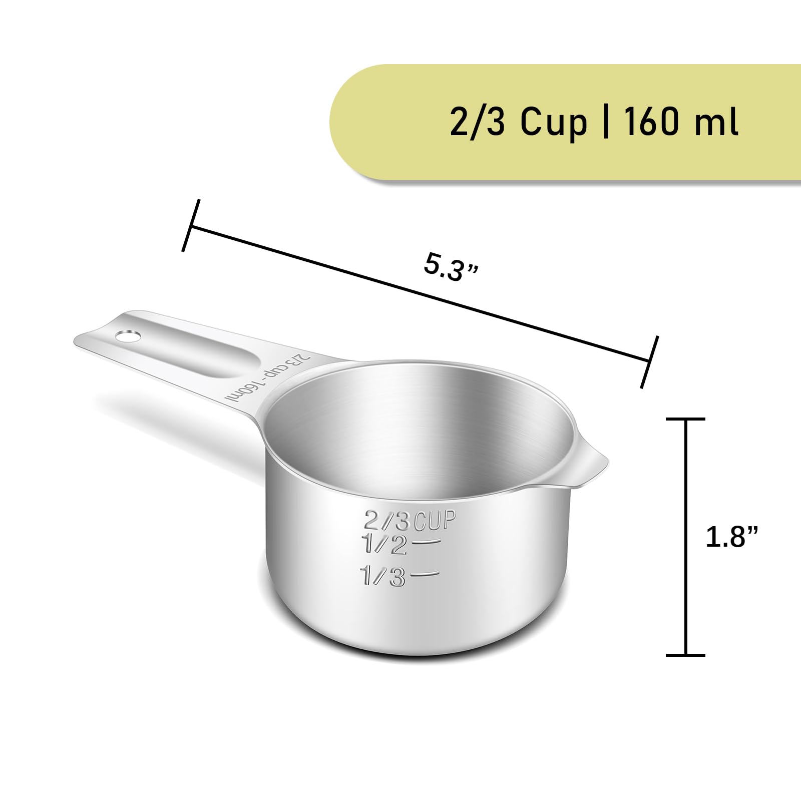 kue(3品)M.L size Amazon.com: BERYLER 1PCS 2/3Cup (160ml, 5.3oz) Single Measuring