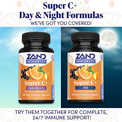 Zand Immunity Super C+ With Elderberry, All Day Immune Support, 1000Mg Pureway-C Vitamin C Plus Zinc & Vitamin D-3, Enhanced Absorption, 60 Tablets, 30 Servings #TOP2