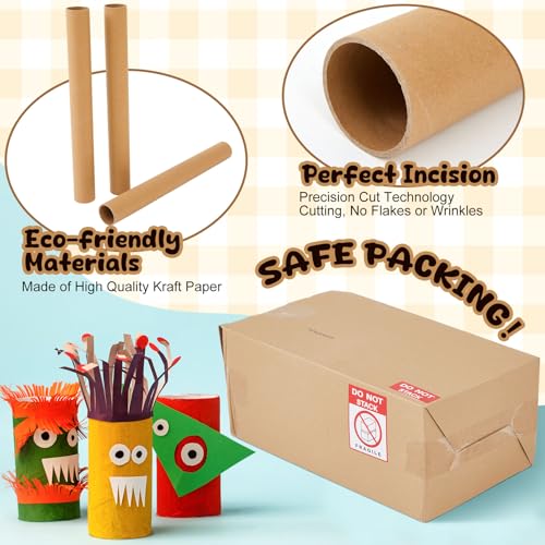 Honoson 20 Pack Large Cardboard Tube Bulk for Craft 1.5 x 16 Inches Empty Toilet Paper Rolls Paper Craft Round Tubes Brown DIY for Crafts Cardboard Tube Supplies Kraft Strong Pressure Resistant - Image 3