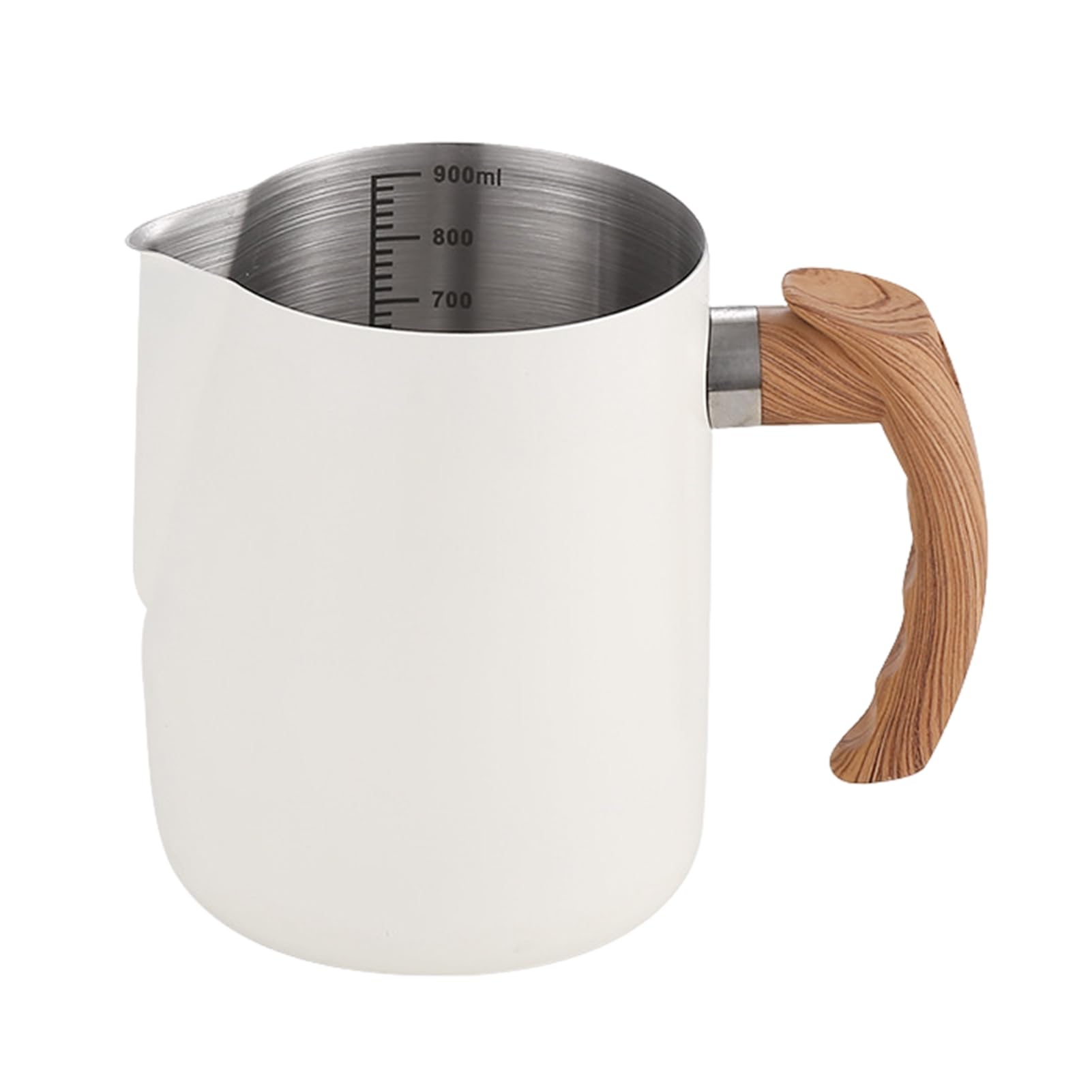 CUSROS Milk Frother Pitcher Anti-fouling Frothing 600ml/1000ml Latte Art Cup Stainless Steel Jug Thickened Espresso with Handle for White 600ML