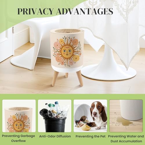 Caneca de basura redonda con tapa y patas 7L miniatura 4