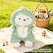 Teddy Bear Stuffed Animal, Teddy Bear Plush Toys with Removable Hoodie Movable Legs, 13'' Soft Cute Emotional Support Stuffed Plushies with Dinosaur Clothes Gifts for Girls Kids Birthday Christmas